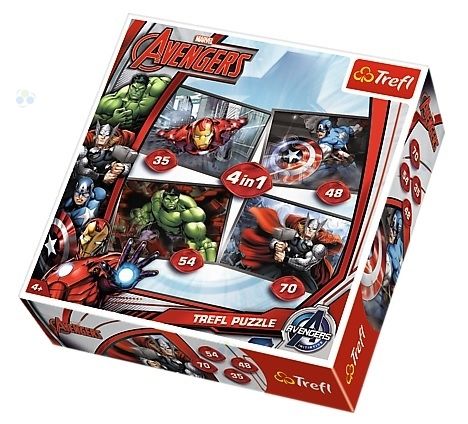 PUZZLE AVENGERS 4w1 35, 48, 54, 70 elementów na Arena.pl