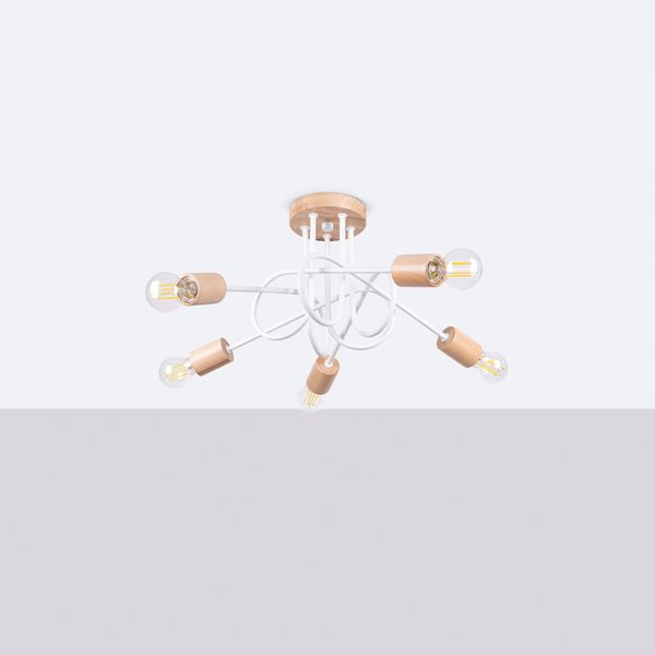 Żyrandol EMBER 5 biały zdjęcie 2