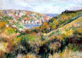 Hills around the Bay of Moulin Huet, Guernsey, Auguste Renoir - plakat 30x20 cm