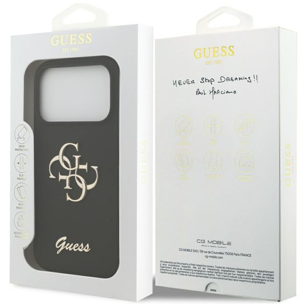 etui guess silicone big 4g script do     iphone 17 pro czarny zdjęcie 8