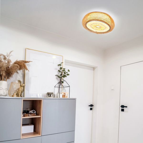 Lampa sufitowa BULI S Plafon Bambusowa pleciona E27 40cm Okrągła 3xE27 zdjęcie 7