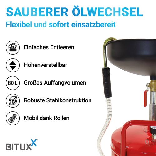 19650Mobilna czerwona zlewarka do oleju warsztatowa pojemnik 80litrów na Arena.pl