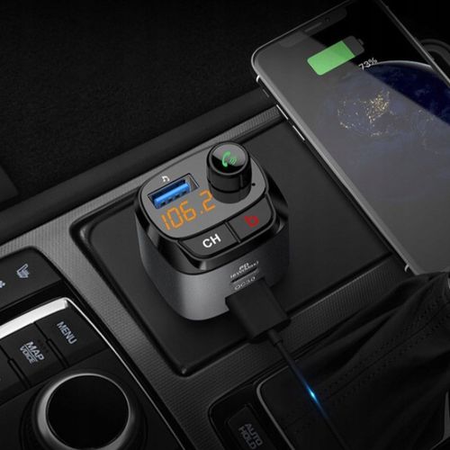 TRANSMITER SAMOCHODOWY FM BLUETOOTH ZESTAW GŁOŚNO MÓWIĄCY ŁADOWARKA QC na Arena.pl