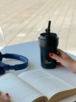 Kubek Termiczny Ze Słomką Majestic Sport Hoody 420 ml Czarny