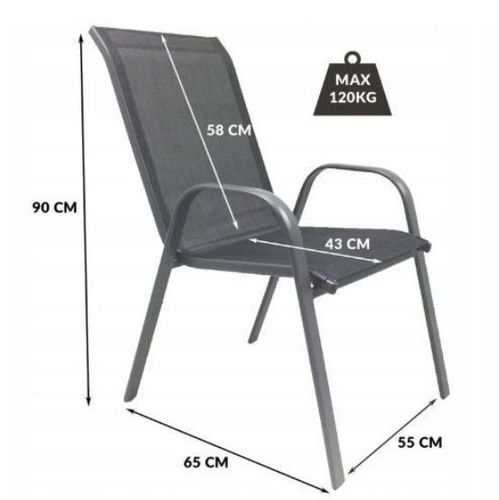 Krzesło ogrodowe Minorka2 do balkonu i tarasu szare na Arena.pl