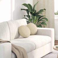 Poduszki na siedziska 2 pcs Kremowy Ø30 x 13 cm tkanina