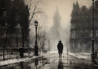 Plakat 59,4x42cm Mgła nad Londynem