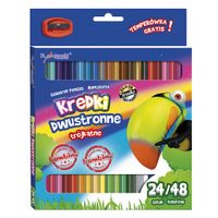 KREDKI DWUSTRONNE TRÓJKĄTNE 24/48 KOLORÓW Z TEMPERÓWKĄ BAMBINO