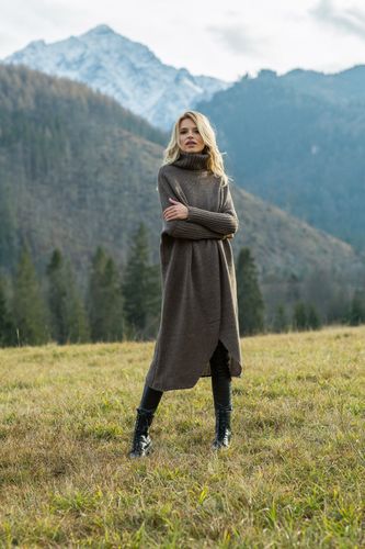 Sweter maxi F621 Espresso UNI na Arena.pl