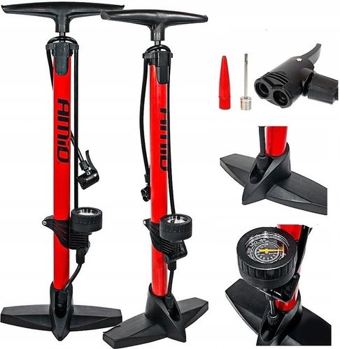 STACJONARNA POMPKA ROWEROWA METALOWA MANOMETR AMIO na Arena.pl