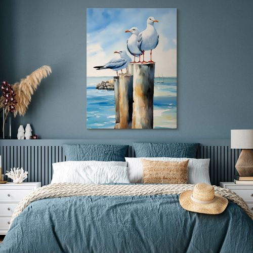 Obraz Na Płótnie Abstrakcyjne Mewy 40cm x 60cm na Arena.pl