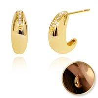 Kolczyki Wiszące Ze Stali Szlachetnej Platerowane 14K Złotem, Sztyft Srebro