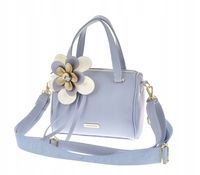 Laura Biaggi - torebka listonoszka kuferek niebieski groszek kwiat L326024