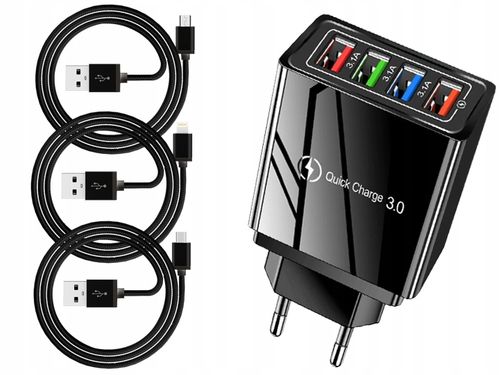 ŁADOWARKA SIECIOWA QC 3.0 + LIGHTNING MICRO TYP-C na Arena.pl