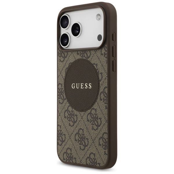 Etui Guess 4G Circle Classic Logo MagSafe do iPhone 17 Pro Max brązowy zdjęcie 2