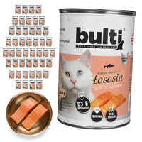 BULTI mokra karma dla kota Łosoś puszka 48x400g Pełnoporcjowa