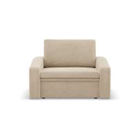 Fotel rozkładany, Punto, sztruks, 118x87x90 cm, beżowy | TYLETEGOTU