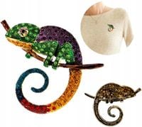 Broszka Kameleon Jaszczurka Duża Gekon Kolorowa