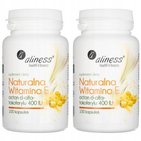 Aliness Naturalna Witamina E 400IU D-alfa-tokoferyl MŁODOŚĆ PŁODNOŚĆ 100kap zdjęcie 9