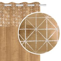 Zasłona gotowa na przelotkach GLOSSY 140x250 półzaciemniająca miodowy