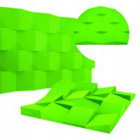 PANELE AKUSTYCZNE MATA GĄBKA PIANKA AKUSTYCZNA 3D - Zestaw 16 szt. Zielony