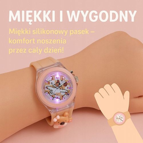 zegarek dziecięcy KAPIBARA dla dziewczynki dzieci ŚWIECĄCY i fosfowyzujący na Arena.pl