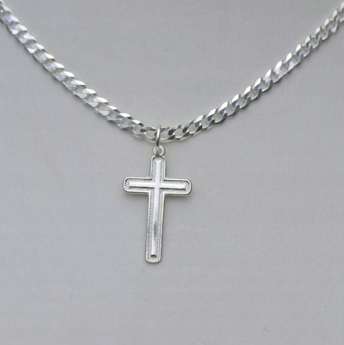 Łańcuszek srebrny 55cm Pancerka + Krzyżyk + GRATIS na Arena.pl