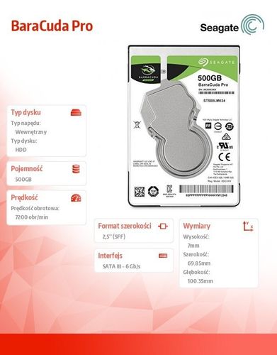 BaraCuda Pro 500GB 2,5'' ST500LM034 na Arena.pl