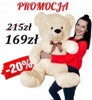 DUŻY MIŚ PLUSZOWY PREZENT NA WALENTYNKI OSIEMNASTKĘ 18 URODZINY PROMO-20%