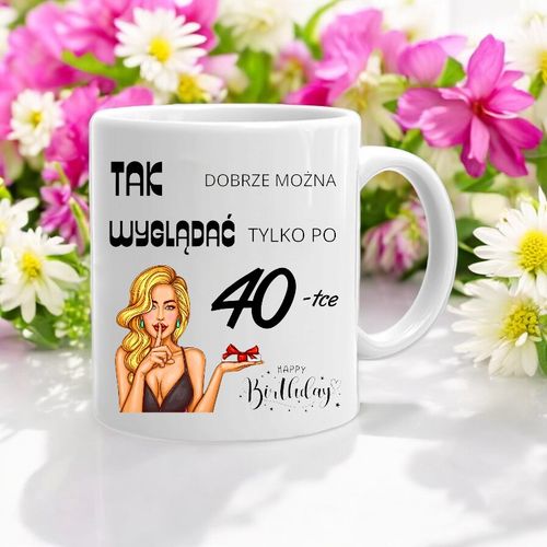 PODUSZKA I KUBEK PREZENT NA URODZINY 40 50 60 LAT DOWOLNY WIEK I IMIĘ na Arena.pl