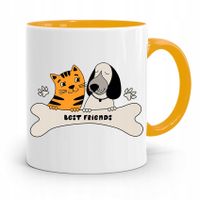 Kubek Żółty Dla Przyjaciela Best Friends Prezent Z Nadrukiem Ze Zdjęciem