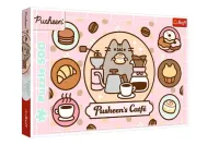 Urocze puzzle dla dzieci z grafiką kota Pusheen w kawiarni - 500 elementów