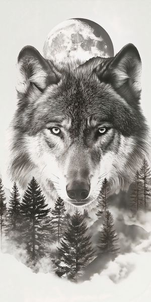 Plakat 50x100cm Wilczy Duch Lasu zdjęcie 1