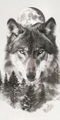 Plakat 50x100cm Wilczy Duch Lasu