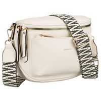 listonoszka damska ze skóry ekologicznej w białym kolorze zawieszona