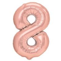 Balon foliowy cyfra 8 różowe złoto 100 cm