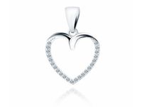 Delikatny rodowany srebrny wisiorek serce serduszko heart białe cyrkonia cyrkonie srebro 925 Z1830CR