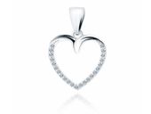 Delikatny rodowany srebrny wisiorek serce serduszko heart białe cyrkonia cyrkonie srebro 925 Z1830CR