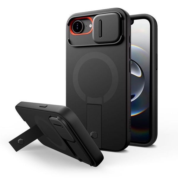 Etui TECH-PROTECT Kevlar Aura MagSafe do iPhone 16E Czarne zdjęcie 1
