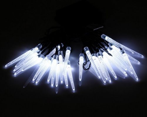 Lampki solarne 30 LED sople JoyLight zimne białe z programatorem 8 funcji na Arena.pl