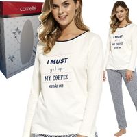 CORNETTE piżama damska 655/311 COFFEE kawa ecru