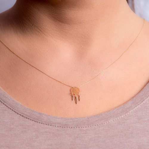 Złoty Naszyjnik Celebrytka Talizman Łapacz Snów Grawer na Arena.pl