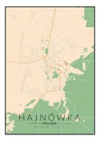 Hajnówka mapa kolorowa - plakat 59,4x84,1 cm