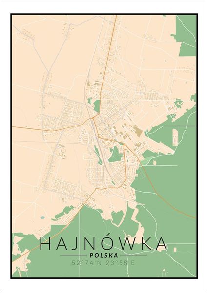 Hajnówka mapa kolorowa - plakat 42x59,4 cm zdjęcie 1
