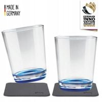 2 MAGNETYCZNE SZKLANKI do NAPOJÓW 250ml z NANO PODKŁADKAMI SILWY GERMANY