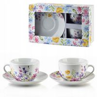 Filiżanka z podstawką JOY Komplet 2 filiżanki ze spodkiem 245ml HTTC5670