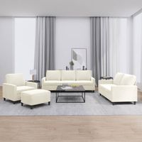 4-cz. komplet wypoczynkowy z poduszkami, kremowy, aksamit