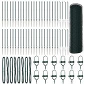 Ogrodzenie z słupkami Zielony 1 x 100 m Stal pokryta PCV