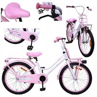 Rower dziecięcy rowerek dla dziewczynki AMIGO koło 20 " biały różowy