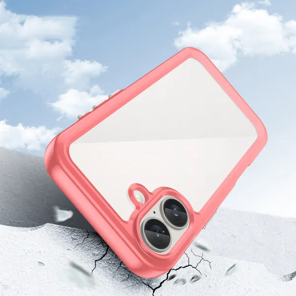etui outer space case z żelową ramką do iphone 16 - czerwone zdjęcie 3